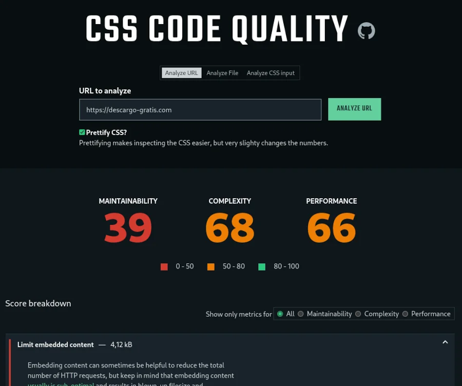 Qualitat codi CSS