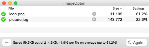 ImageOptim comprimir PNG per a macOS