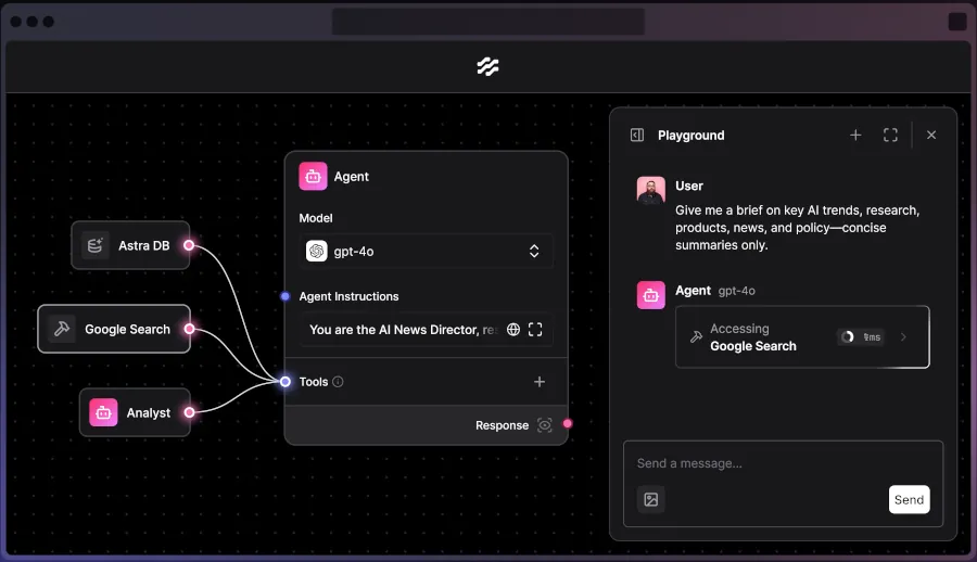 Crea aplicacions IA de forma visual